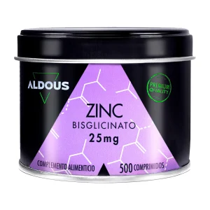 Bisglicinato de Zinc 25 mg, Aldous, 500 comprimidos