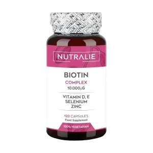 Nutralie Biotina complex 10000 mcg pelo, piel, uñas, 120 cápsulas