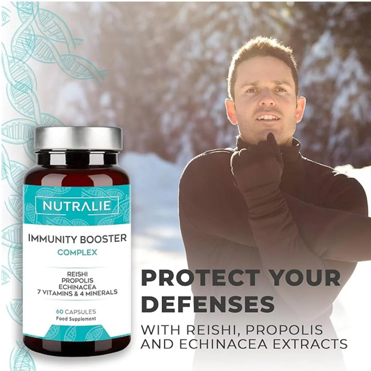 Nutralie Defensas Inmunitarias con Reishi + Propóleo + Equinacea 60 cápsulas - Imagen 4