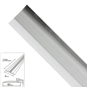 Tapajuntas Adhesivo Para Moquetas Metal Plata 200,0 Cm.