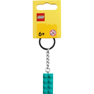 Llavero con Ladrillo 2x4 Verde Azulado Brillante