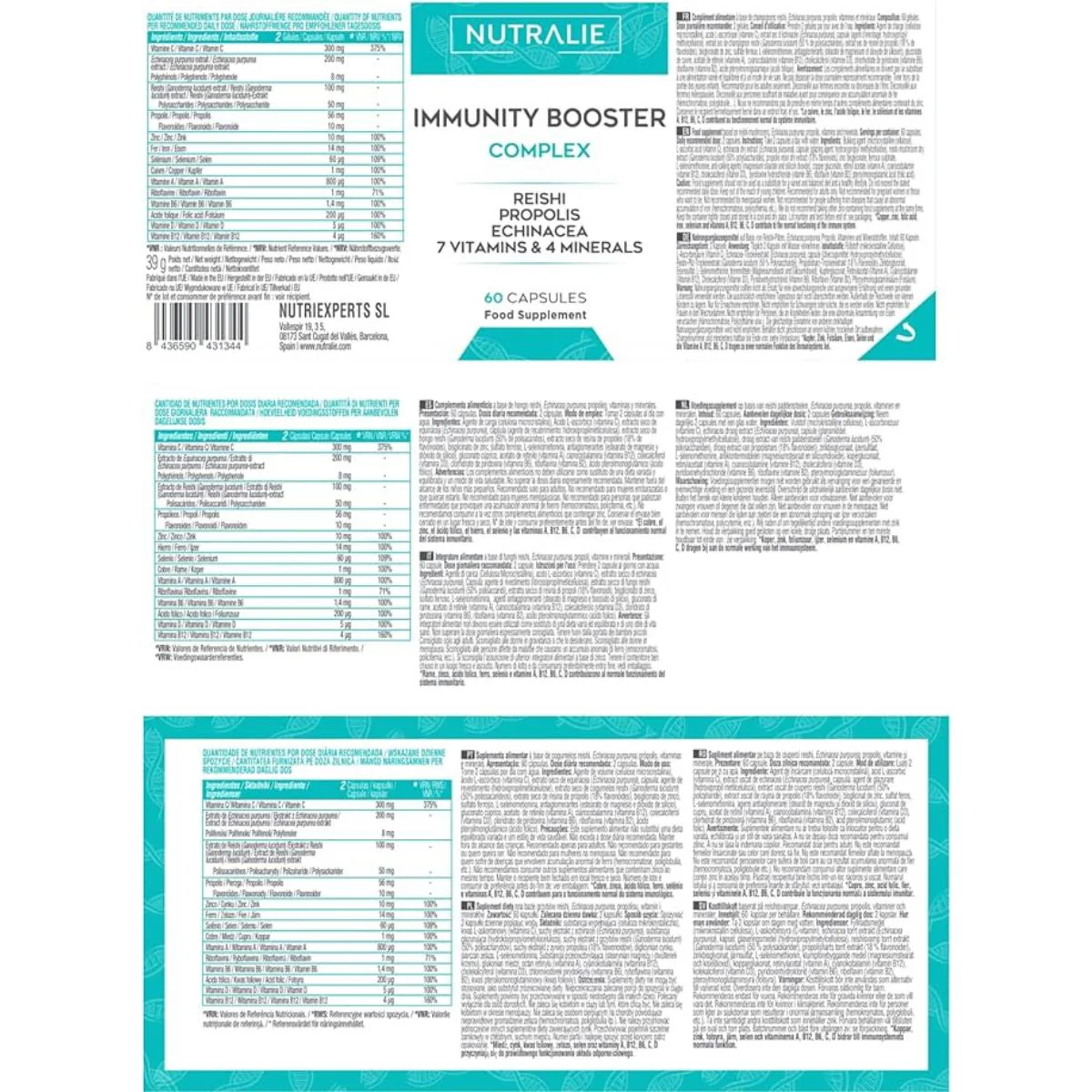Nutralie Defensas Inmunitarias con Reishi + Propóleo + Equinacea 60 cápsulas - Imagen 5