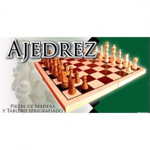 AJEDREZ TABLERO Y PIEZAS DE MADERA