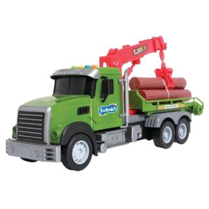 CAMION CON GRUA Y TRONCOS LUCES Y SONIDOS