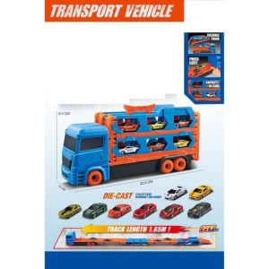 CAMION PORTACOCHES CON PISTA Y CON 2 COCHES