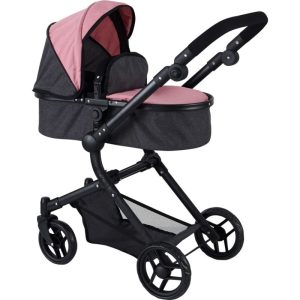COCHE CAPOTA ROSA NEGRO 82 CMS ALTO