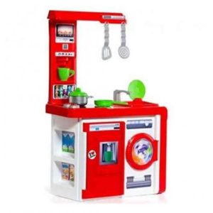 COCINA ROJA CON LAVADORA