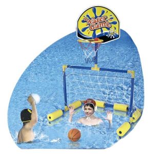 JUEGO 2 EN 1 PORTERIA Y BASKET PISCINA CON 2 PELOTAS