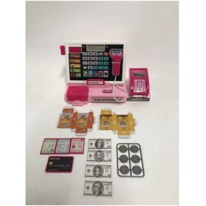 JUEGO CAJA REGISTRADORA ROSA CON ACCESORIOS