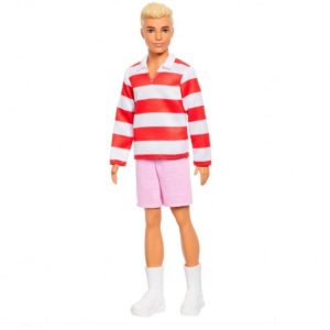 KEN BARBIE FASHIONISTA RAYAS ROJAS Y BLANCAS
