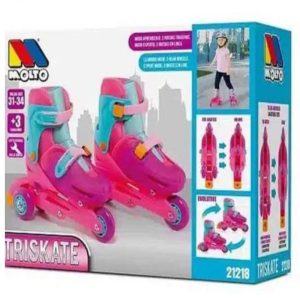 PATIN EN LINEA CONVERTIBLE ROSA TALLA 31-34