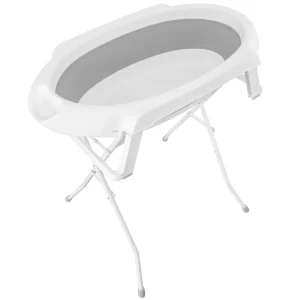 ALMAR Baby Bañera plegable para bebe con patas con tapón y antideslizante bañera portátil