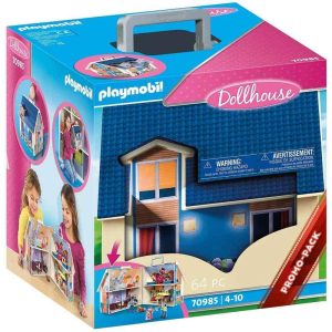 PLAYMOBIL DOLLHOSE 70985 CASA DE MUÑECAS MALETIN CON MUEBLES Y FIGURAS