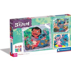 PUZZLE 3X48 PIEZAS STITCH DISNEY CLEMENTONI
