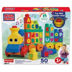 TREN MUSICAL ABC MEGABLOKS CON 50 BLOKS