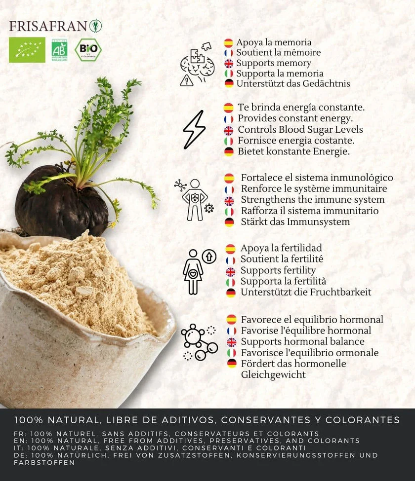 Maca Negra En Polvo Ecológica | Calidad | Frisafran 1 Kg - Imagen 4