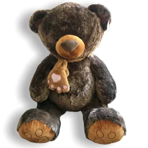 Oso Garra café oscuro con bufanda 117 cm Grande